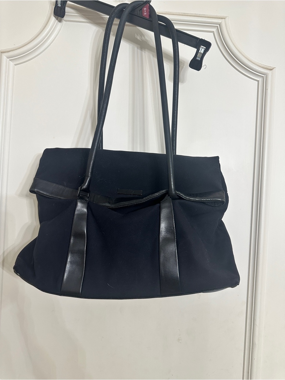 Tumi Black Nylon Tote with Leather Trim